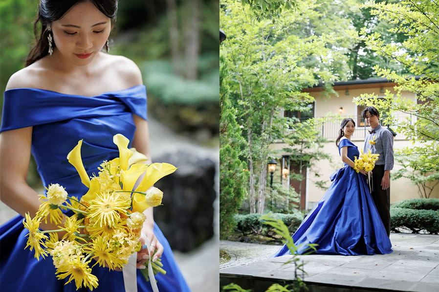 こだわりは「ロイヤルブルー」 スマートな家族婚の実例｜写真1