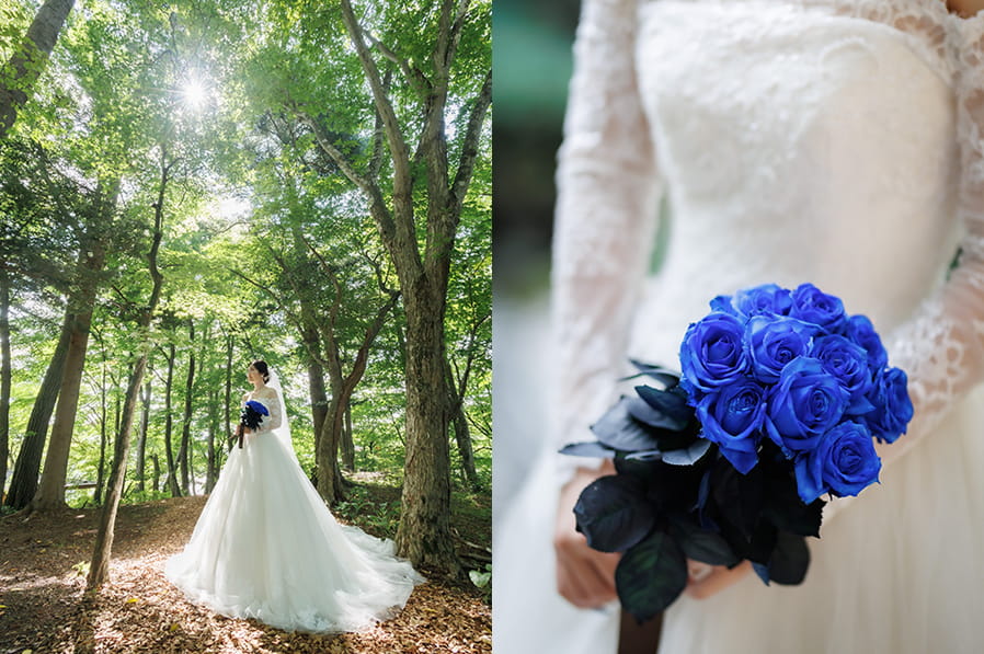 こだわりは「ロイヤルブルー」 スマートな家族婚の実例｜写真2